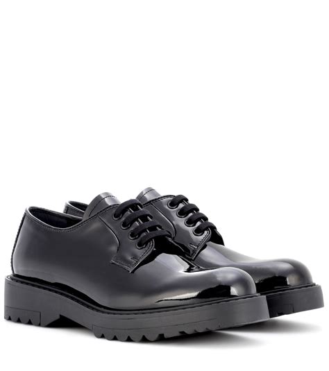 prada patent leather derby platforms|prada lace up shoes.